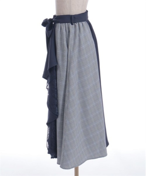 axes femme（アクシーズファム）の「チェック切替フリルスカート（スカート・レディース・ブラック/ラベンダー/ネイビー・FREE）」の13枚目の写真