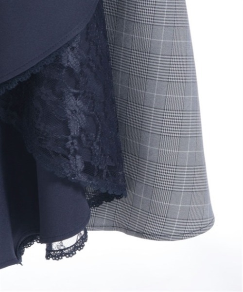 axes femme（アクシーズファム）の「チェック切替フリルスカート（スカート・レディース・ブラック/ラベンダー/ネイビー・FREE）」の16枚目の写真