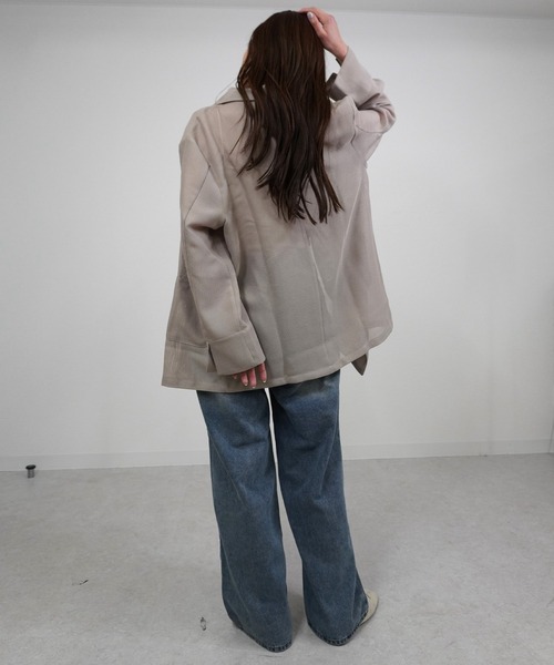 gossara(ゴサラ)の「【トレンド感たっぷり】シアータブルテーラードジャケット(テーラードジャケット・レディース・ブラック/ベージュ・FREE)」の8枚目の写真