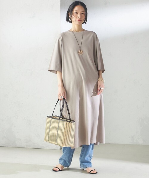 WRAPINKNOT(ラッピンノット)の「【SHIPS別注】WRAPINKNOT:クルーネック カット ワンピース(ワンピース・レディース・ブラック/グレー・ONE SIZE)」の12枚目の写真