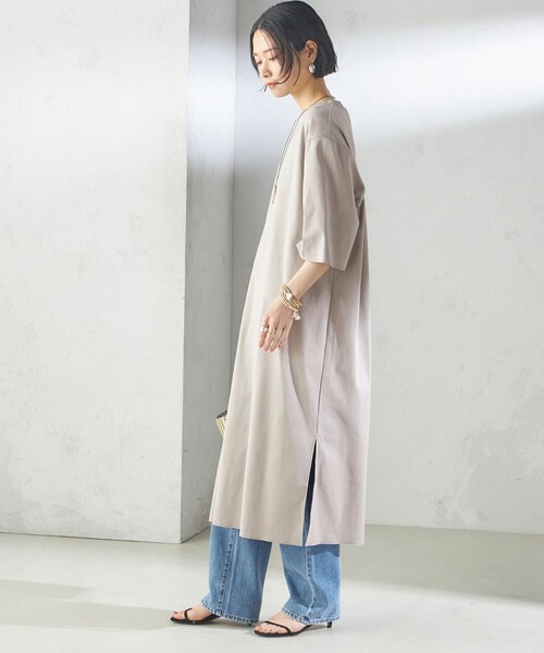 WRAPINKNOT(ラッピンノット)の「【SHIPS別注】WRAPINKNOT:クルーネック カット ワンピース(ワンピース・レディース・ブラック/グレー・ONE SIZE)」の13枚目の写真