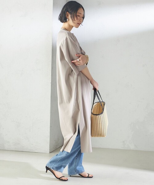 WRAPINKNOT(ラッピンノット)の「【SHIPS別注】WRAPINKNOT:クルーネック カット ワンピース(ワンピース・レディース・ブラック/グレー・ONE SIZE)」の16枚目の写真