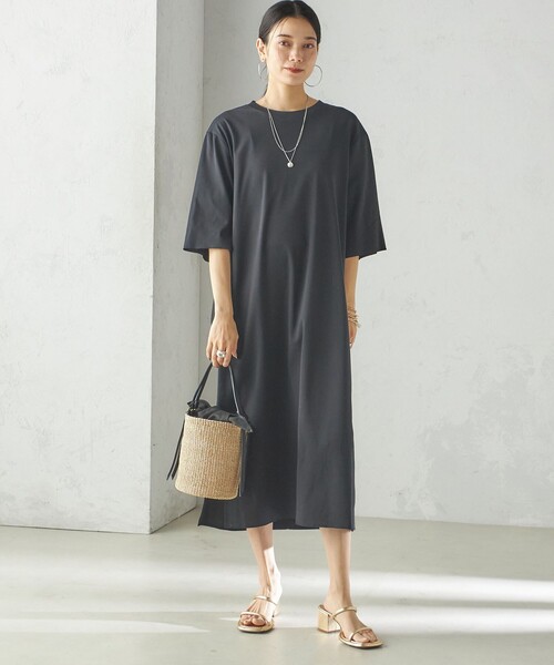 WRAPINKNOT(ラッピンノット)の「【SHIPS別注】WRAPINKNOT:クルーネック カット ワンピース(ワンピース・レディース・ブラック/グレー・ONE SIZE)」の18枚目の写真