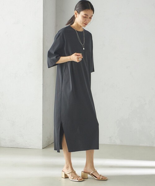 WRAPINKNOT(ラッピンノット)の「【SHIPS別注】WRAPINKNOT:クルーネック カット ワンピース(ワンピース・レディース・ブラック/グレー・ONE SIZE)」の21枚目の写真