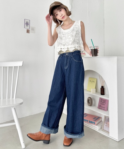 SOLLON.(ソルロン)の「フラワーロープ刺繍ビスチェトップス(ベスト・レディース・ホワイト/アイボリー・FREE)」の20枚目の写真