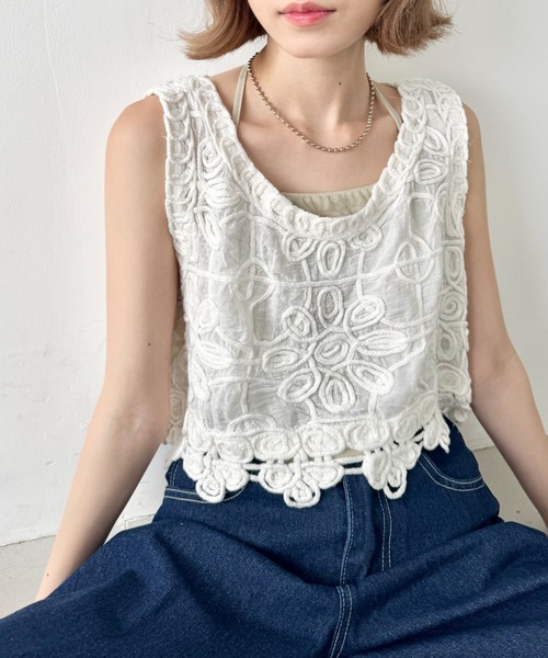 ロエフ　レモン刺繍　ビスチェ　ベスト ロエフ レモン刺繍 ビスチェ ベスト ロエフ レモン刺繍 ビスチェ