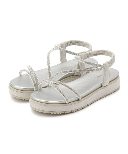 SHOO・LA・RUE(シューラルー)の「キラキラループサンダル(サンダル・レディース・ブラック/シルバー/ベージュ・35/45)」の9枚目の写真