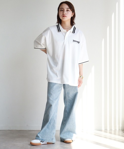 THRASHER(スラッシャー)の「【THRASHER/スラッシャー】襟ライン半袖ポロTシャツ(ポロシャツ・メンズ・ネイビー/ブラック/ホワイト・M/L/XL)」の7枚目の写真
