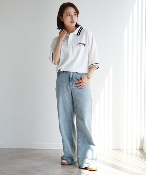 THRASHER(スラッシャー)の「【THRASHER/スラッシャー】襟ライン半袖ポロTシャツ(ポロシャツ・メンズ・ネイビー/ブラック/ホワイト・M/L/XL)」の8枚目の写真