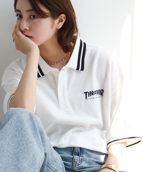 THRASHER(スラッシャー)の「【THRASHER/スラッシャー】襟ライン半袖ポロTシャツ(ポロシャツ・メンズ・ネイビー/ブラック/ホワイト・M/L/XL)」の12枚目の写真