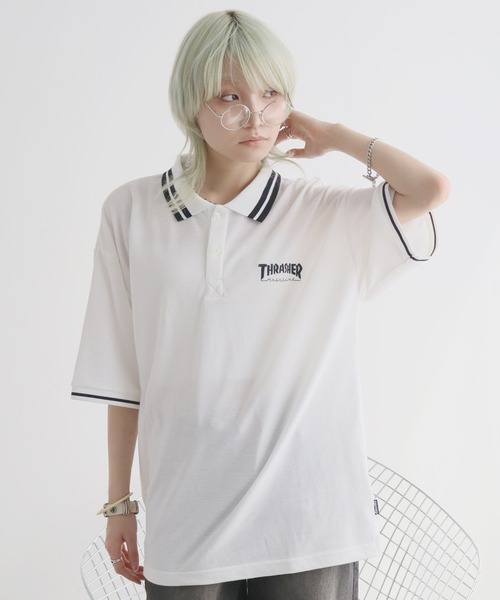 THRASHER(スラッシャー)の「【THRASHER/スラッシャー】襟ライン半袖ポロTシャツ(ポロシャツ・メンズ・ネイビー/ブラック/ホワイト・M/L/XL)」の9枚目の写真
