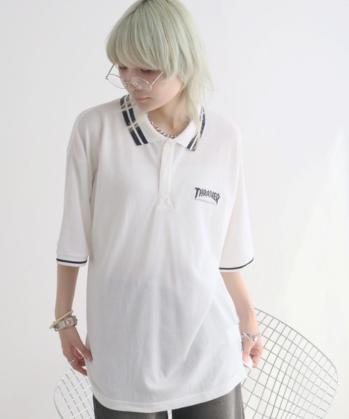 THRASHER(スラッシャー)の「【THRASHER/スラッシャー】襟ライン半袖ポロTシャツ(ポロシャツ・メンズ・ネイビー/ブラック/ホワイト・M/L/XL)」の10枚目の写真