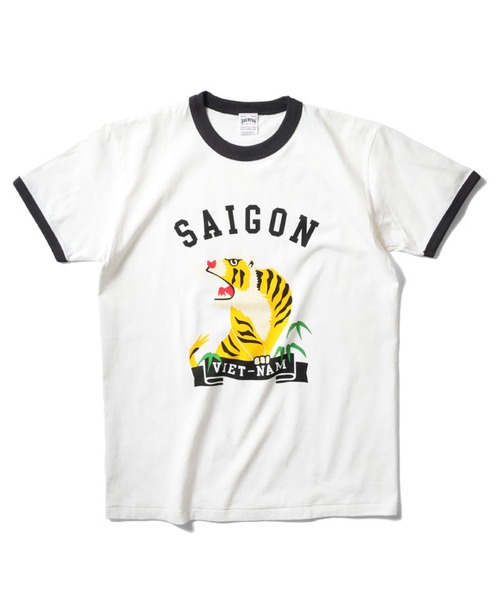 HOUSTON（ヒューストン）の「HOUSTON リンガーTシャツ(TIGER)（Tシャツ/カットソー・メンズ・ネイビー/グレー/ブラック・LARGE/X-LARGE/XX-LARGE/MEDIUM）」の2枚目の写真