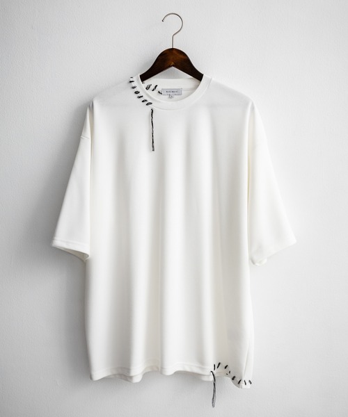 Rocky Monroe(ロッキーモンロー)の「オーバーサイズ ハンドステッチ半袖Tシャツ(Tシャツ/カットソー・メンズ・ネイビー/ホワイト/ブラック/チャコール・XL/L/M)」の9枚目の写真