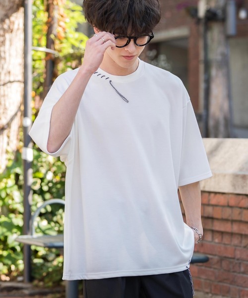 Rocky Monroe(ロッキーモンロー)の「オーバーサイズ ハンドステッチ半袖Tシャツ(Tシャツ/カットソー・メンズ・ネイビー/ホワイト/ブラック/チャコール・XL/L/M)」の18枚目の写真