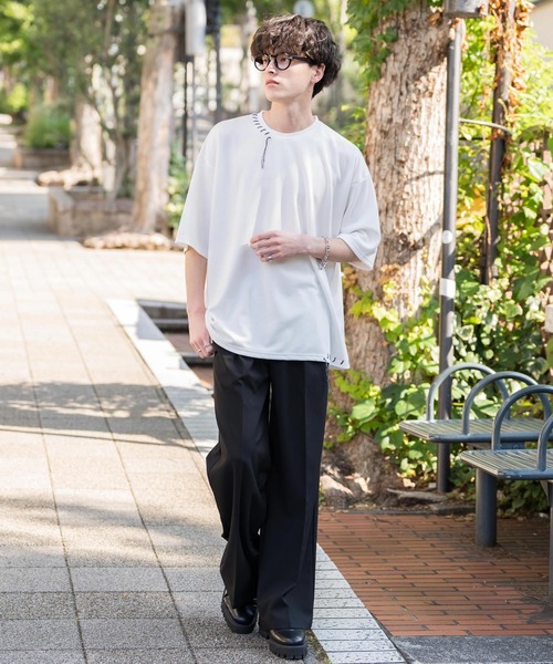 Rocky Monroe(ロッキーモンロー)の「オーバーサイズ ハンドステッチ半袖Tシャツ(Tシャツ/カットソー・メンズ・ネイビー/ホワイト/ブラック/チャコール・XL/L/M)」の19枚目の写真