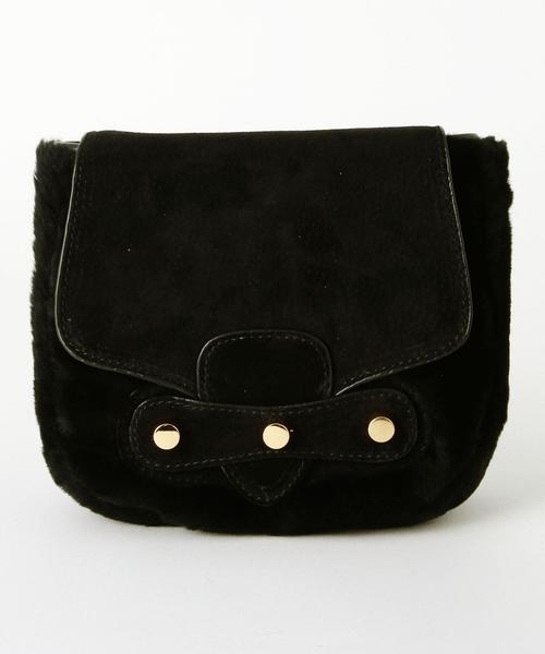 HASHIBAMI（ハシバミ）の「Hashibamiファーショルダー/Hashibami fur SHLD◆（ショルダーバッグ・レディース・オフホワイト/ブラック・フリー）」の2枚目の写真