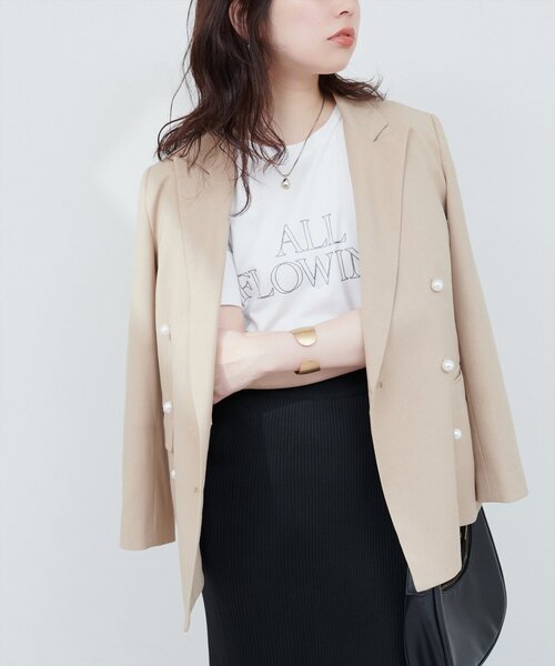 natural couture(ナチュラルクチュール)の「【サスティナ企画】ラメ抜きロゴTシャツ(Tシャツ/カットソー・レディース・オフホワイト/サックスブルー/ブラウン・FREE)」の10枚目の写真