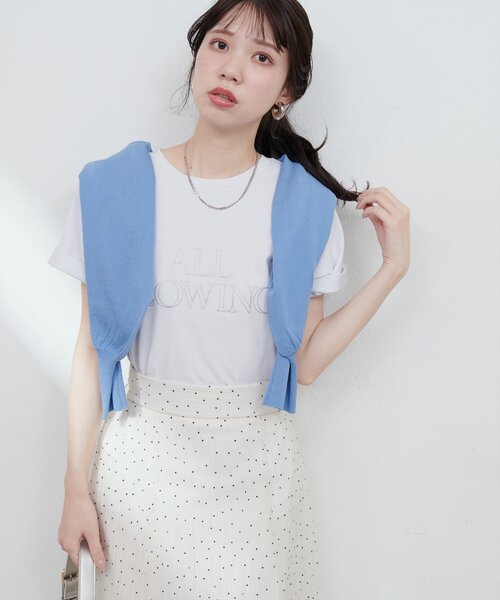 natural couture(ナチュラルクチュール)の「【サスティナ企画】ラメ抜きロゴTシャツ(Tシャツ/カットソー・レディース・オフホワイト/サックスブルー/ブラウン・FREE)」の21枚目の写真