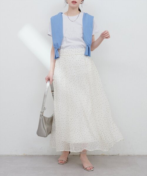 natural couture(ナチュラルクチュール)の「【サスティナ企画】ラメ抜きロゴTシャツ(Tシャツ/カットソー・レディース・オフホワイト/サックスブルー/ブラウン・FREE)」の22枚目の写真