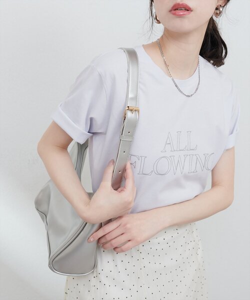 natural couture(ナチュラルクチュール)の「【サスティナ企画】ラメ抜きロゴTシャツ(Tシャツ/カットソー・レディース・オフホワイト/サックスブルー/ブラウン・FREE)」の18枚目の写真