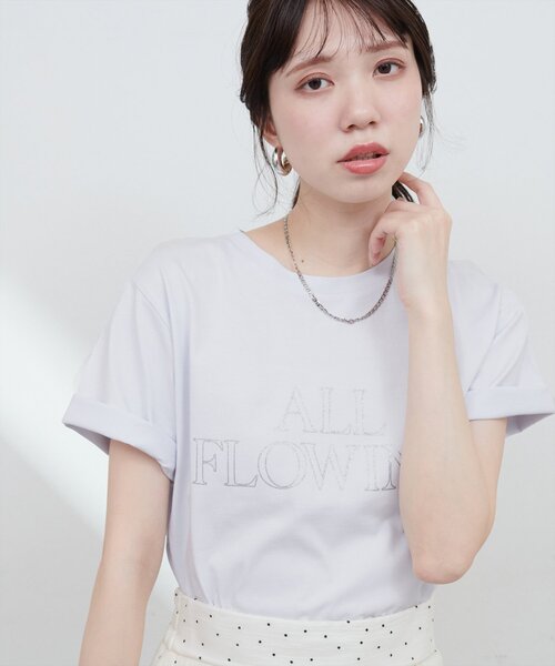 natural couture(ナチュラルクチュール)の「【サスティナ企画】ラメ抜きロゴTシャツ(Tシャツ/カットソー・レディース・オフホワイト/サックスブルー/ブラウン・FREE)」の19枚目の写真