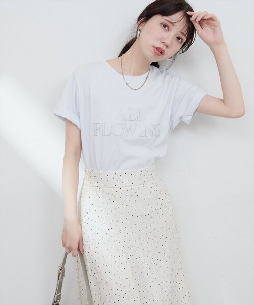 natural couture(ナチュラルクチュール)の「【サスティナ企画】ラメ抜きロゴTシャツ(Tシャツ/カットソー・レディース・オフホワイト/サックスブルー/ブラウン・FREE)」の20枚目の写真
