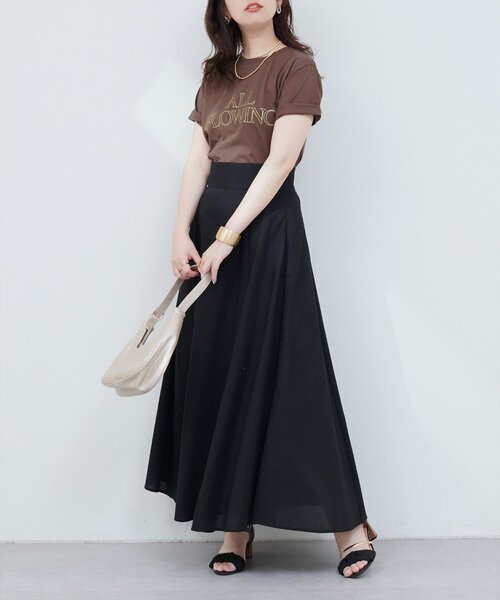 natural couture(ナチュラルクチュール)の「【サスティナ企画】ラメ抜きロゴTシャツ(Tシャツ/カットソー・レディース・オフホワイト/サックスブルー/ブラウン・FREE)」の15枚目の写真