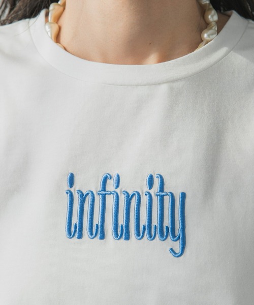 bohmal（ボマール）の「ロゴ刺繍裾レース付きTシャツ（Tシャツ/カットソー・レディース・ホワイト/ブラック・FREE）」の5枚目の写真