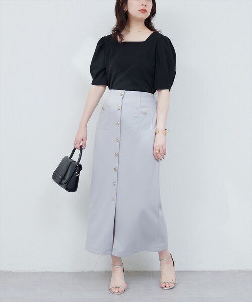 natural couture（ナチュラルクチュール）の「【WEB限定】前後2WAYパフスリーブブラウス（シャツ/ブラウス・レディース・ピンク/ブラック/グレー・FREE）」の11枚目の写真