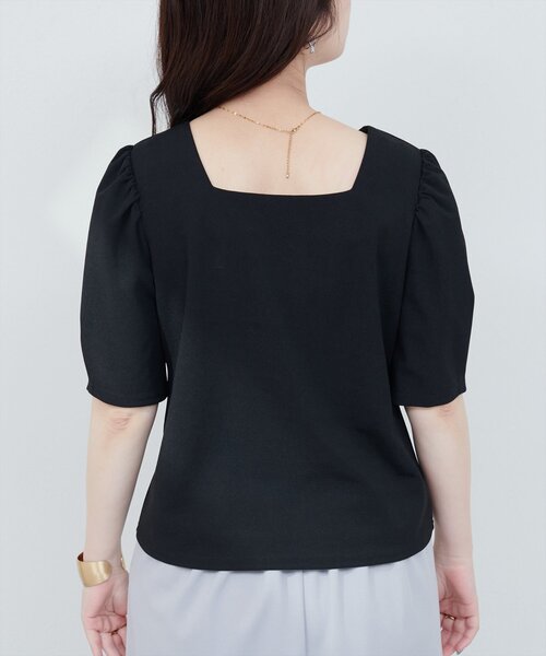 natural couture（ナチュラルクチュール）の「【WEB限定】前後2WAYパフスリーブブラウス（シャツ/ブラウス・レディース・ピンク/ブラック/グレー・FREE）」の16枚目の写真