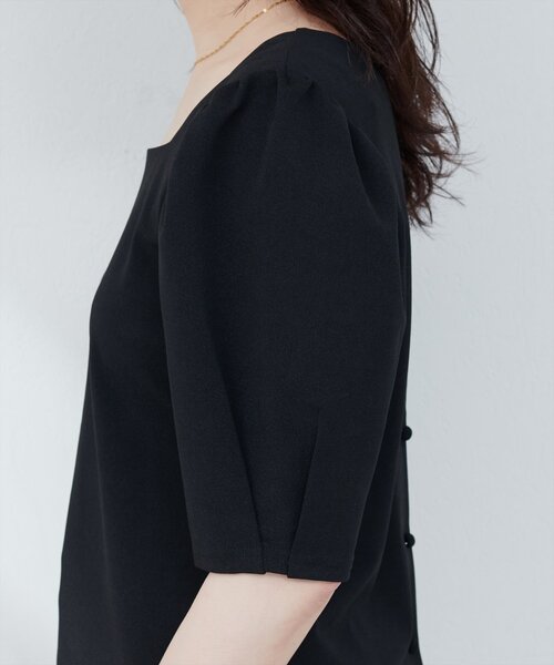natural couture（ナチュラルクチュール）の「【WEB限定】前後2WAYパフスリーブブラウス（シャツ/ブラウス・レディース・ピンク/ブラック/グレー・FREE）」の20枚目の写真