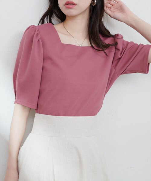 natural couture（ナチュラルクチュール）の「【WEB限定】前後2WAYパフスリーブブラウス（シャツ/ブラウス・レディース・ピンク/ブラック/グレー・FREE）」の22枚目の写真