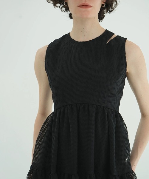 SHEER PLAID FLARE ONEPIECE（ワンピース）｜CLANE（クラネ）の