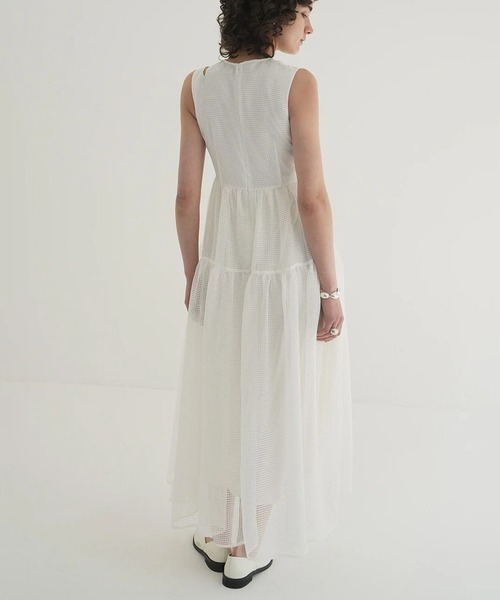 clane SHEER PLAID FLARE ONEPIECE 新品未使用 セール】SHEER PLAID FLARE ONEPIECE（ワンピース）｜CLANE