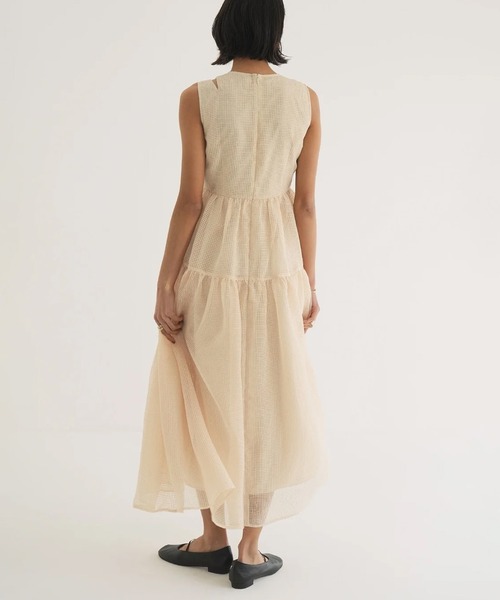 ワンピース CLANE SHEER PLAID FLARE ONEPIECE SHEER PLAID FLARE ONEPIECE｜DRESS(ドレス)｜CLANE OFFICIAL