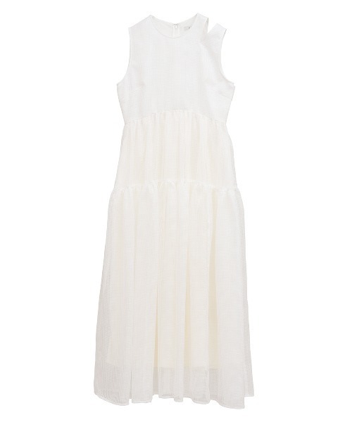 ワンピース CLANE SHEER PLAID FLARE ONEPIECE SHEER PLAID FLARE ONEPIECE｜DRESS(ドレス)｜CLANE OFFICIAL