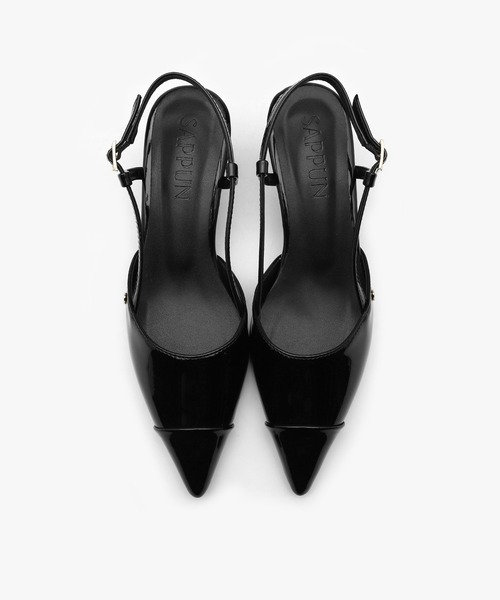 セール】Arinze エナメル スリングバックヒール (5cm)（パンプス