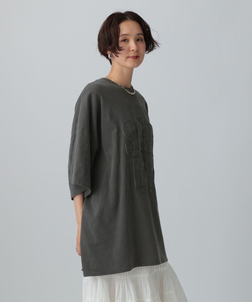 セール】パッチワークBIGチュニック 242766(Tシャツ/カットソー セール】パッチワークBIGチュニック 242766(Tシャツ/カットソー