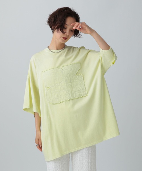 LEPSIM(レプシィム)の「パッチワークBIGチュニック 242766(Tシャツ/カットソー・レディース・チャコールグレー/レッド系その他/イエロー・FREE)」の20枚目の写真