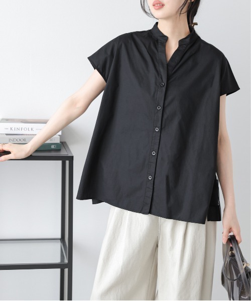 La-gemme(ラジェム)の「ギャザーチュールドッキング フレンチスリーブシャツ(シャツ/ブラウス・レディース・ブラック/ホワイト・フリー)」の12枚目の写真