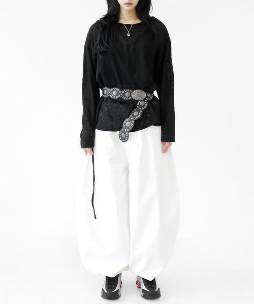 minsobi バルーンワイドパンツ クロップドパンツ ローライズバルーンパンツ（その他パンツ）｜minsobi（ミンソビ