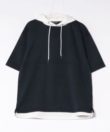 【Blue Standard/ブルースタンダード】接触冷感 COOLスムース フェイクレイヤード リラックスフィットTパーカー