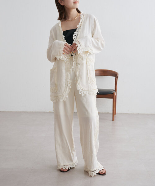 Omekashi（オメカシ）の「バテンレースラインパンツ（その他パンツ・レディース・オフホワイト/ブラック・36/38）」の20枚目の写真