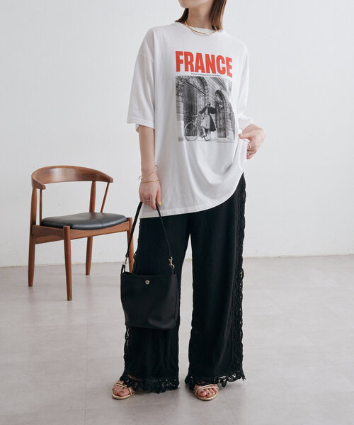 Omekashi（オメカシ）の「バテンレースラインパンツ（その他パンツ・レディース・オフホワイト/ブラック・36/38）」の3枚目の写真