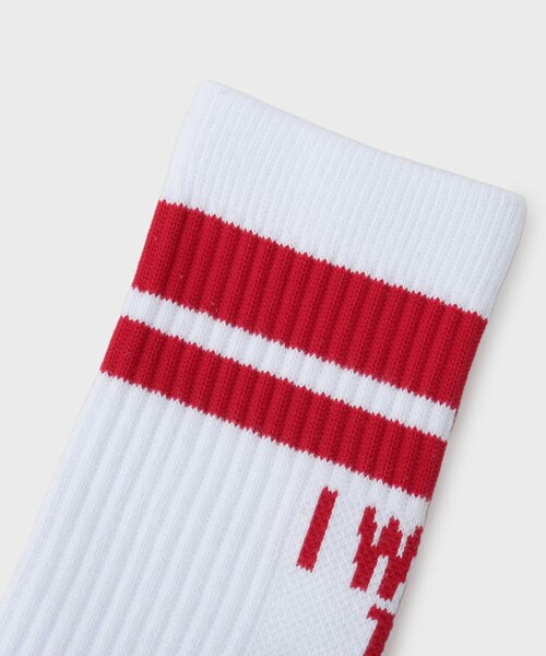 tk.TAKEO KIKUCHI(ティーケータケオキクチ)の「テキストラインソックス(ソックス/靴下・メンズ・ブラック/ホワイト系1/ホワイト・00)」の5枚目の写真