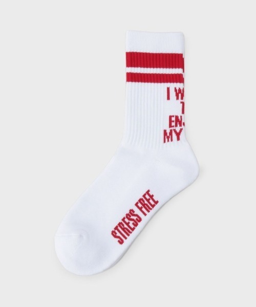 tk.TAKEO KIKUCHI(ティーケータケオキクチ)の「テキストラインソックス(ソックス/靴下・メンズ・ブラック/ホワイト系1/ホワイト・00)」の1枚目の写真