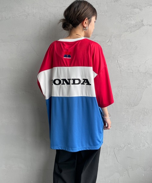 JEANS FACTORY （ジーンズファクトリー）の「[HONDA×JEANS FACTORY/ホンダ×ジーンズファクトリー] HONDA コラボレーション レーシング ジャージTシャツ（Tシャツ/カットソー・レディース・レッド・S/M/L）」の11枚目の写真