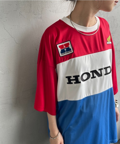 JEANS FACTORY （ジーンズファクトリー）の「[HONDA×JEANS FACTORY/ホンダ×ジーンズファクトリー] HONDA コラボレーション レーシング ジャージTシャツ（Tシャツ/カットソー・レディース・レッド・S/M/L）」の13枚目の写真