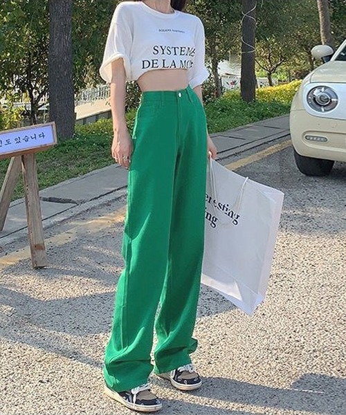 NANEA(ナネア)の「カラーデニムパンツ(デニムパンツ・レディース・グリーン/ライトピンク/ライトグリーン/イエロー/ピンク/レッド/ブラウン/パープル/ベージュ・LARGE/MEDIUM/SMALL)」の4枚目の写真